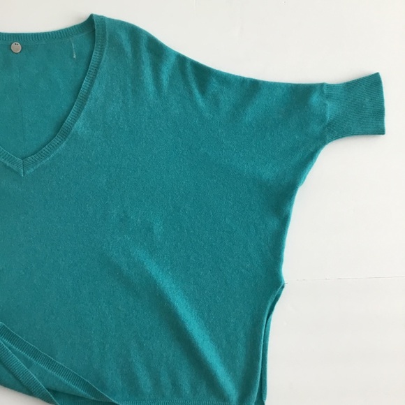 Margaret O’Leary Sweater Cashmere Blend Blue Turquoise Oversized Size 1 - Picture 6 of 9